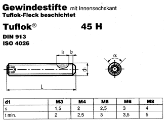 DIN 913 45 H Tuflok